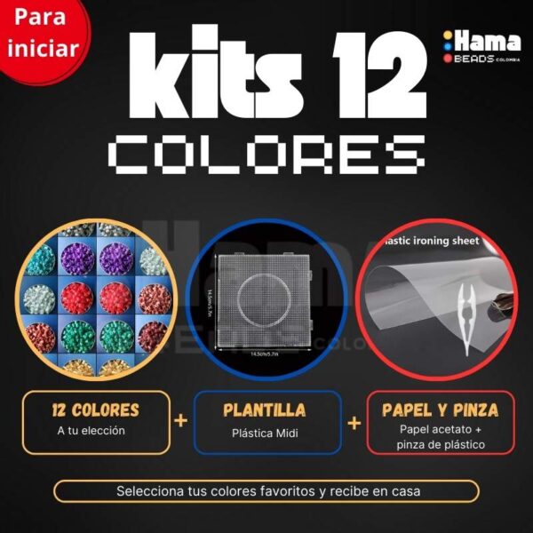 kit hamabeads 12 colores