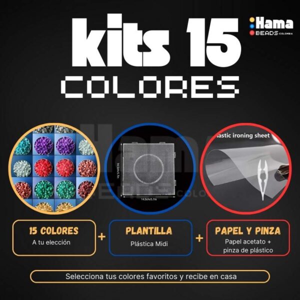 kit hamabeads 15 colores