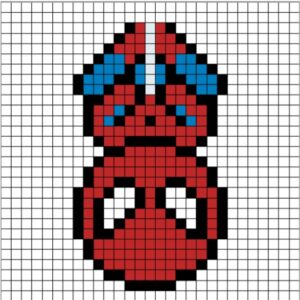 Plantilla Spiderman en Hamabeads