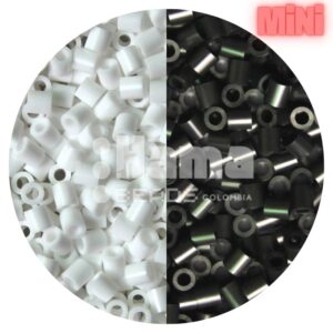 Hama beads mini colores blanco y negro