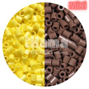 Hama beads mini Amarillo y cafe